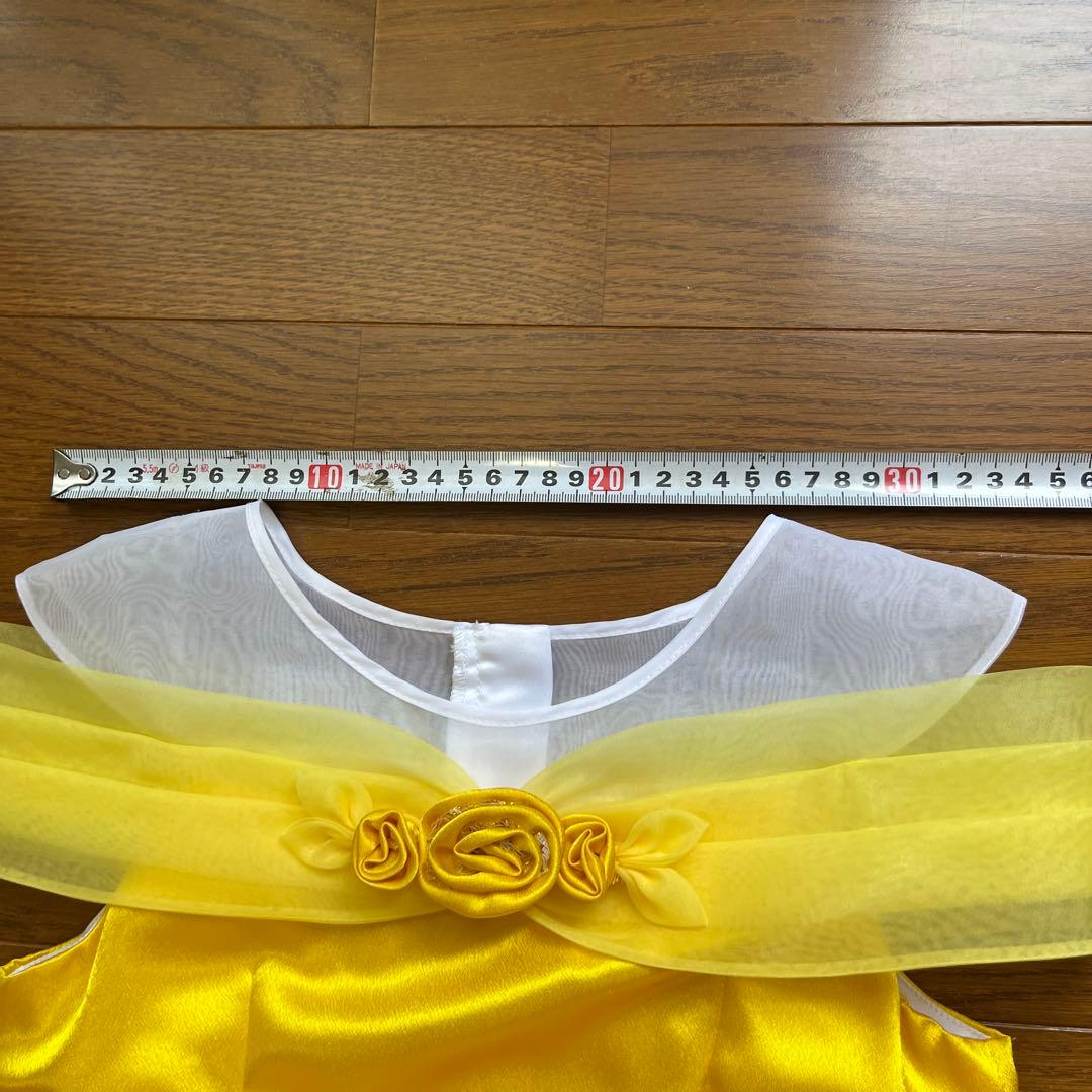 TDRビビディ・バビディ・ブティックのベルの黄色ドレス着丈_サイズ130