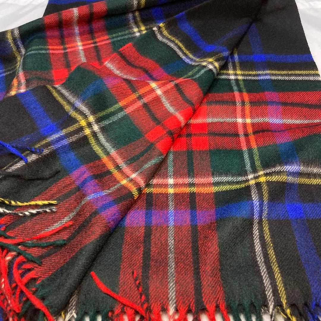 新品 ジョンストンズ カシミヤ100％ 大判ストール ブラックスチュワート