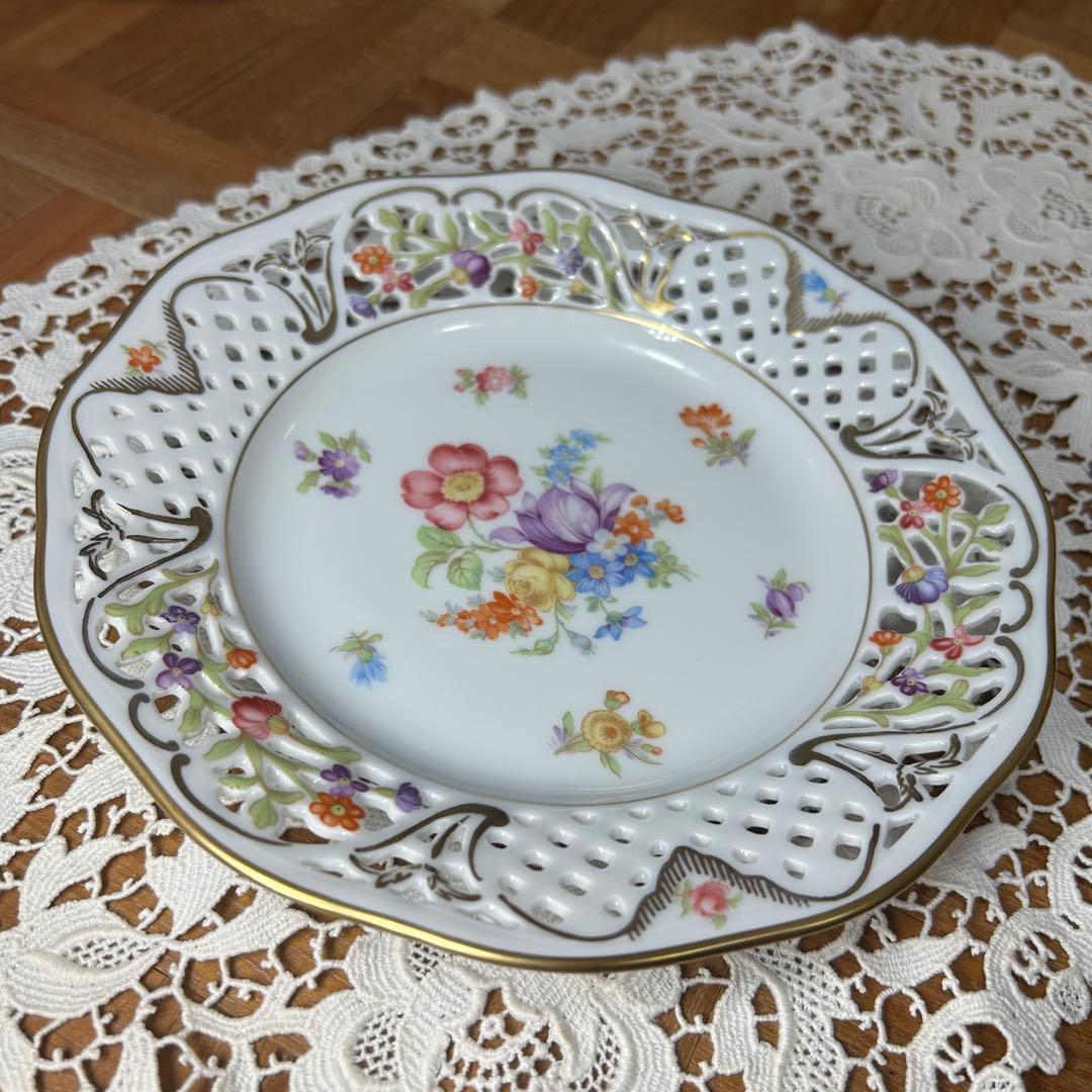 ②ドレスデンフラワー シューマンババリア プレート　3枚セット