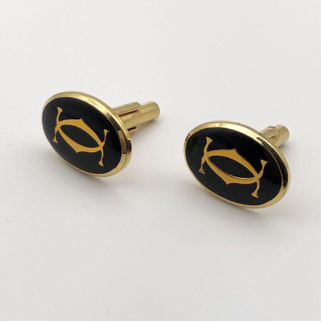 【美品】Cartier カルティエ ダブルC ロゴ タイピン カフス セット