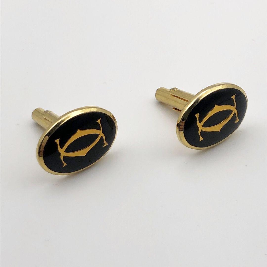 【美品】Cartier カルティエ ダブルC ロゴ タイピン カフス セット