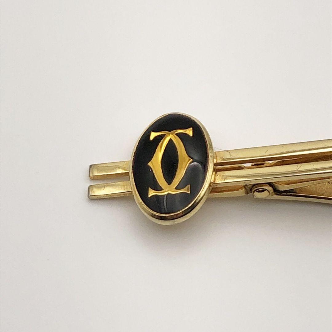 【美品】Cartier カルティエ ダブルC ロゴ タイピン カフス セット