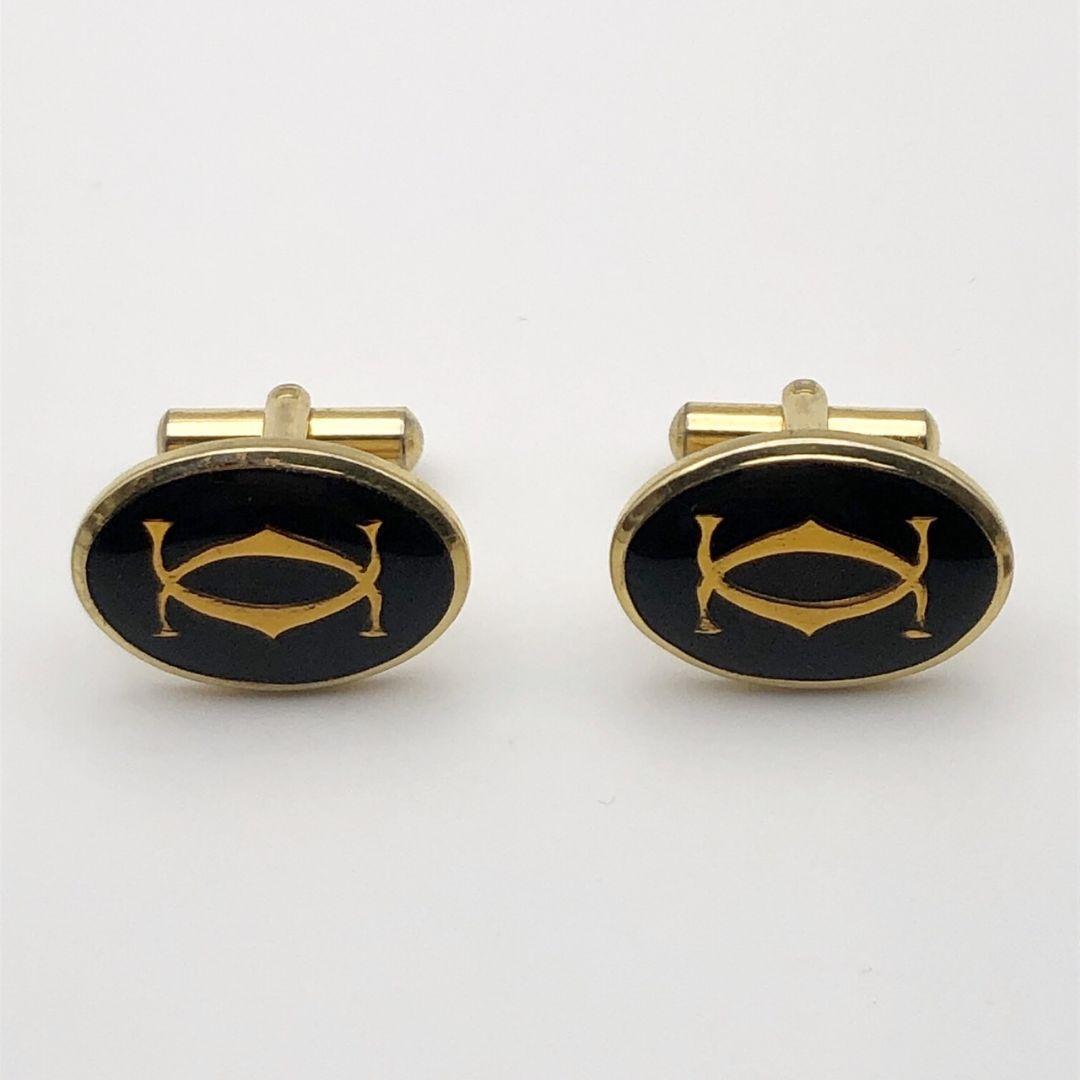 【美品】Cartier カルティエ ダブルC ロゴ タイピン カフス セット