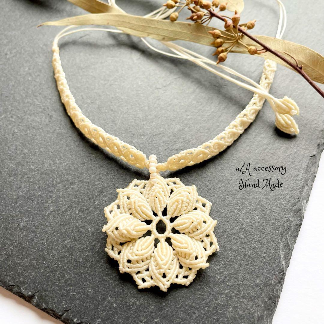 301 「butterfly」　マクラメチョーカー　ターコイズ