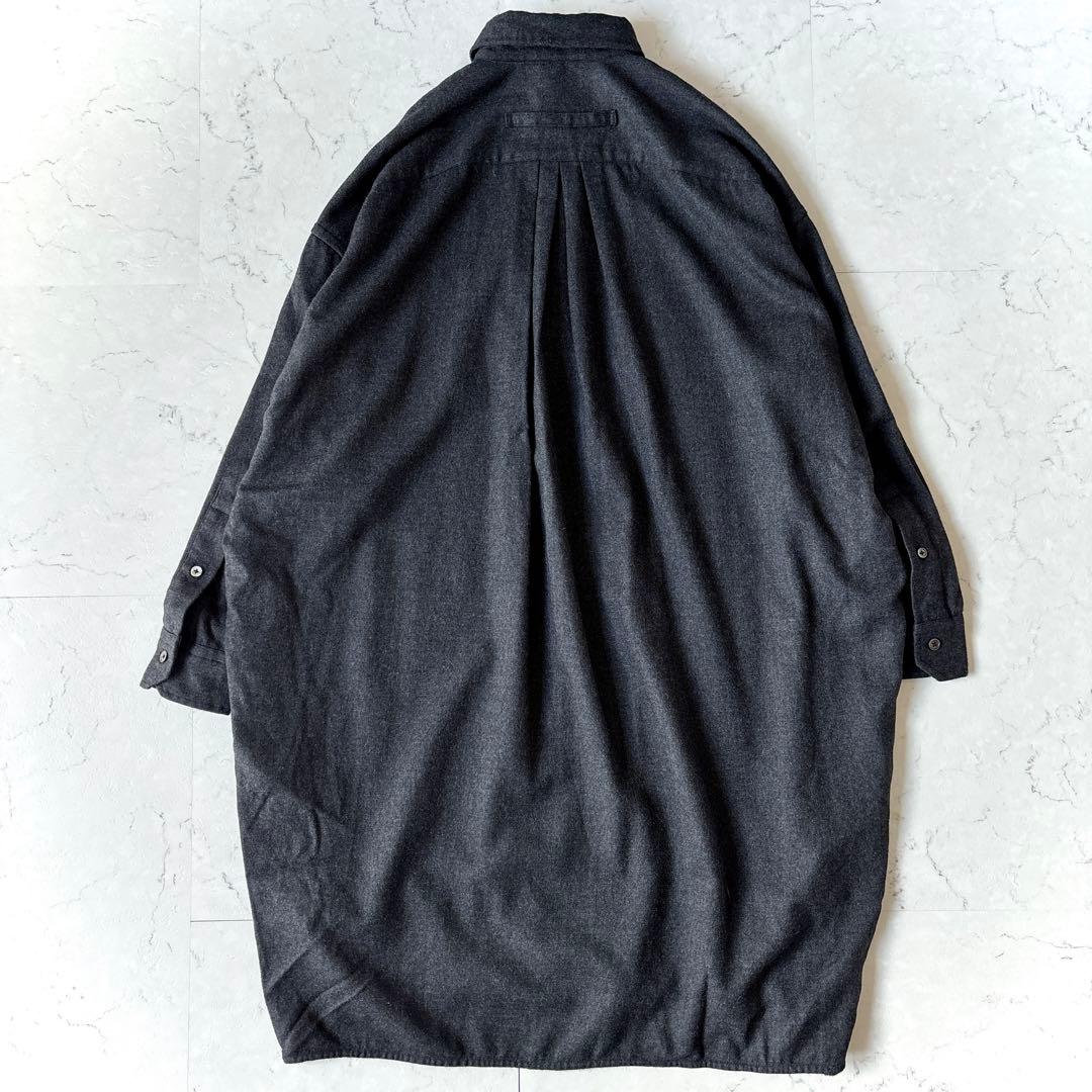 美品 ティッカ 日本製 ウールプルオーバー シャツ ワンピース グレーTicca