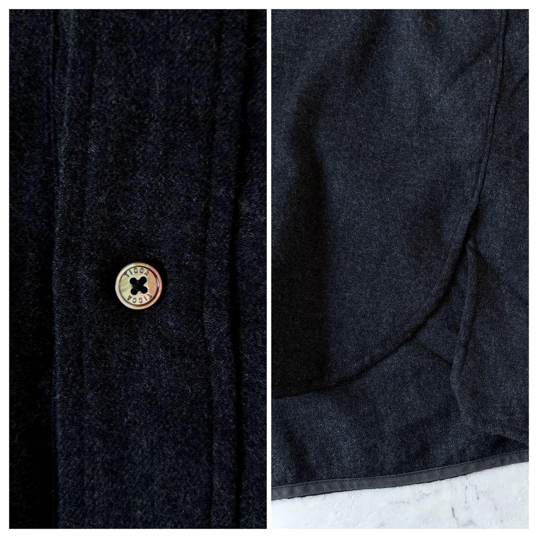 美品 ティッカ 日本製 ウールプルオーバー シャツ ワンピース グレーTicca