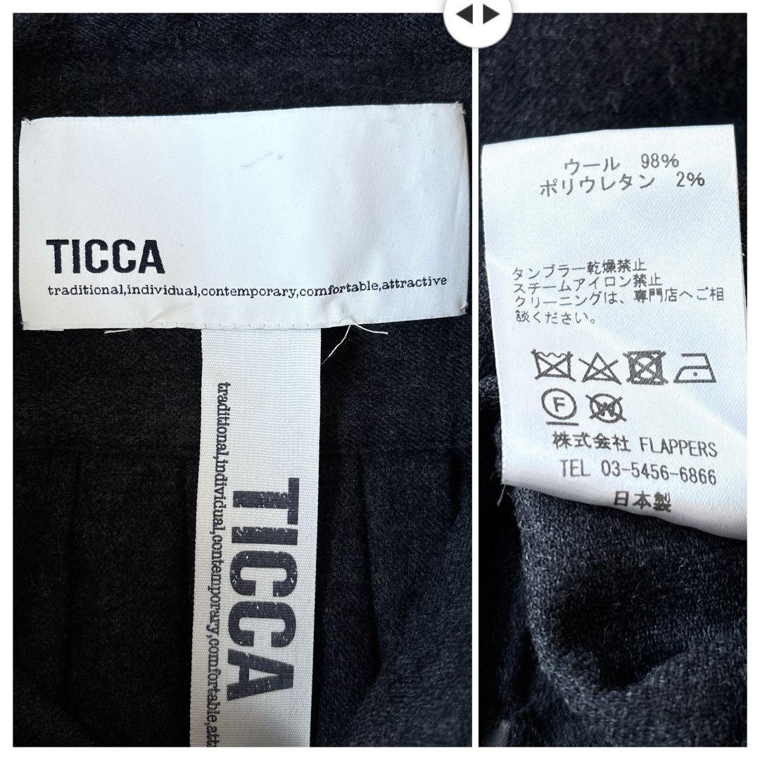 美品 ティッカ 日本製 ウールプルオーバー シャツ ワンピース グレーTicca