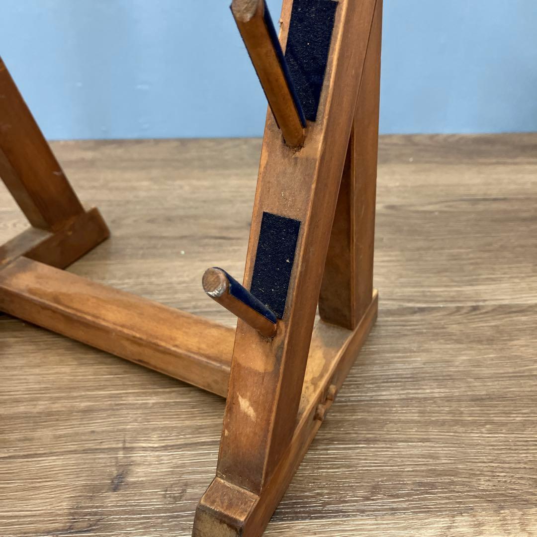 A-2 昭和レトロ 木製 包丁スタンド マガジンラック アンティーク調 6段