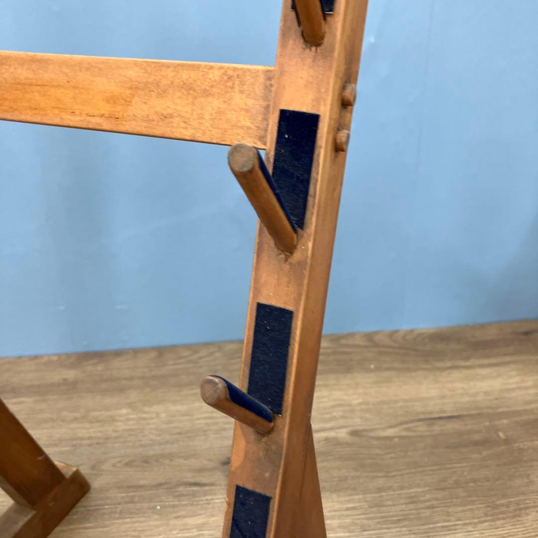 A-2 昭和レトロ 木製 包丁スタンド マガジンラック アンティーク調 6段