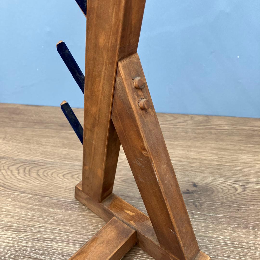 A-2 昭和レトロ 木製 包丁スタンド マガジンラック アンティーク調 6段