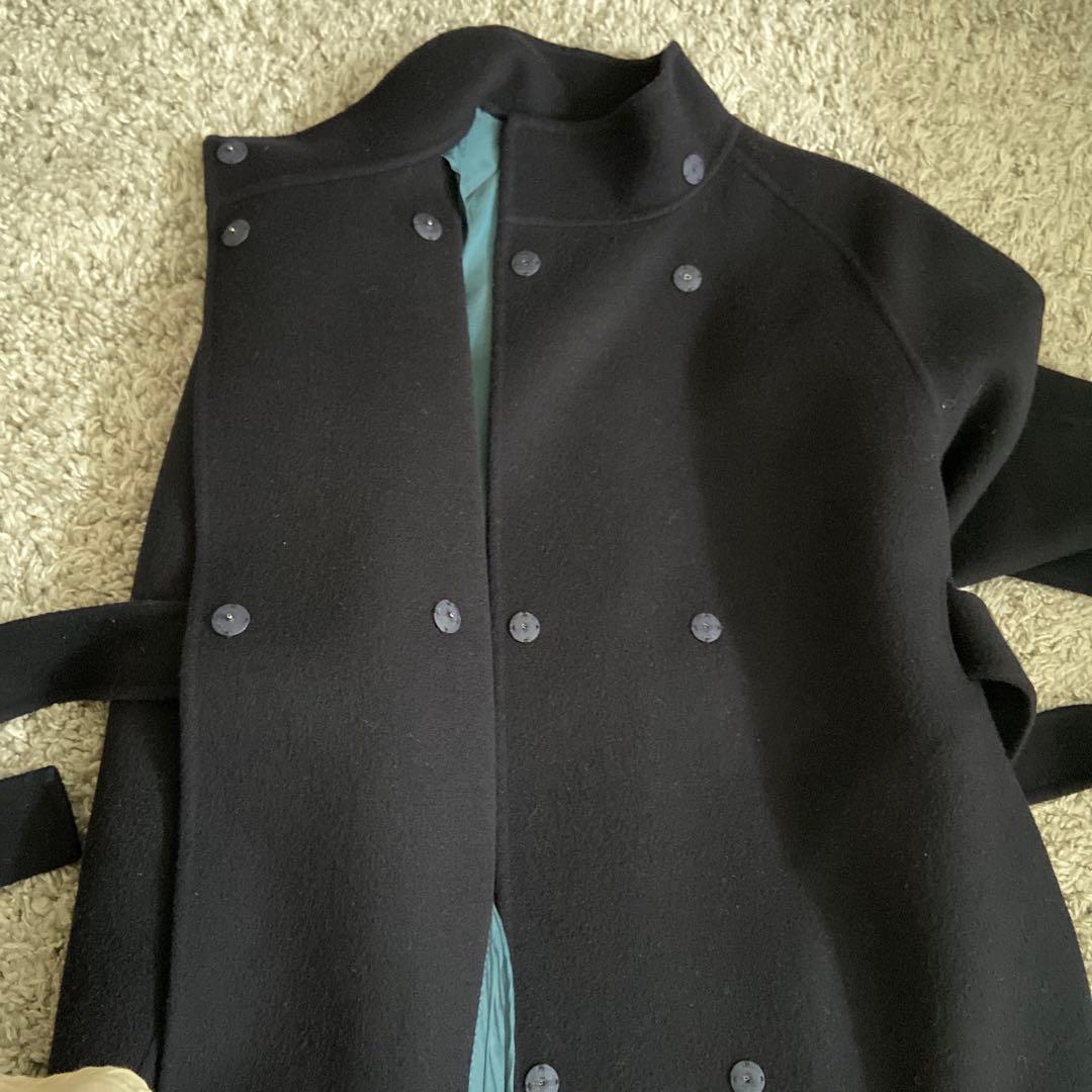 トゥモローランド 】スーパーダブルフェイスベルテッドコート ネイビー