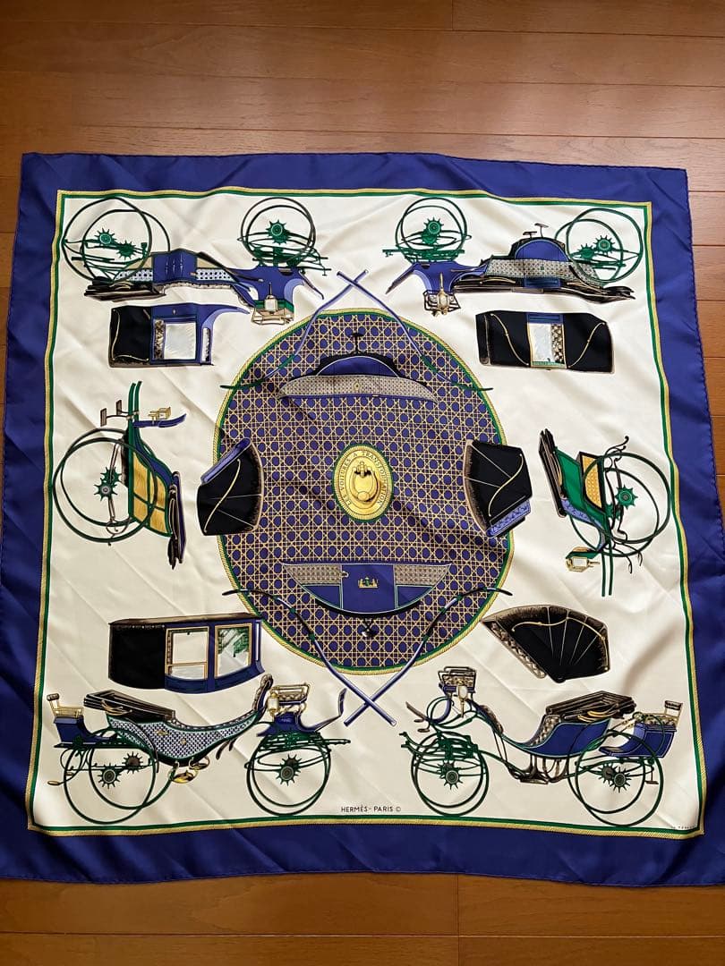 値下げ！HERMES シルクスカーフ 自転車デザイン