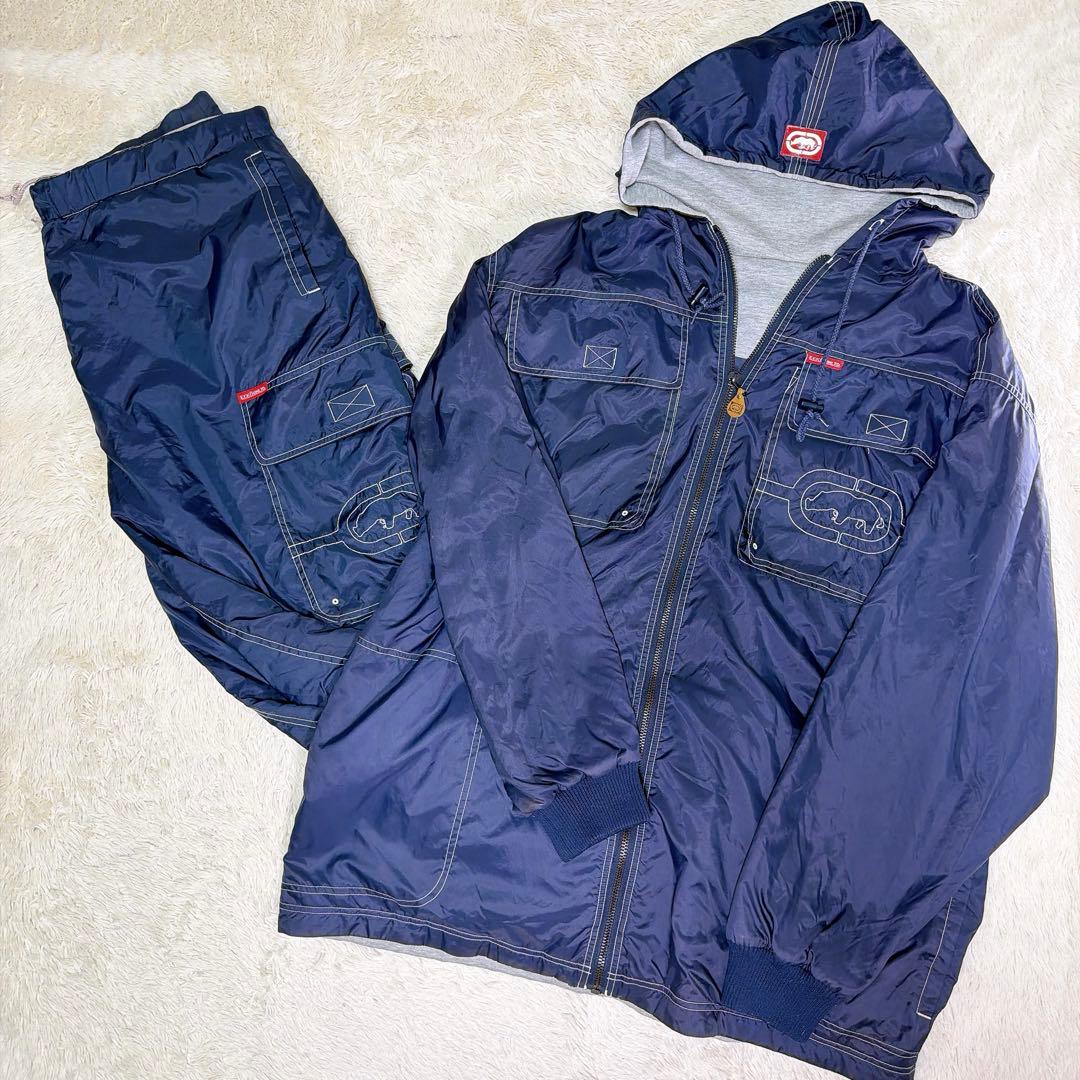 【希少】ECKO UNLTD リバーシブル　パーカー　ロゴ　セットアップ　XL