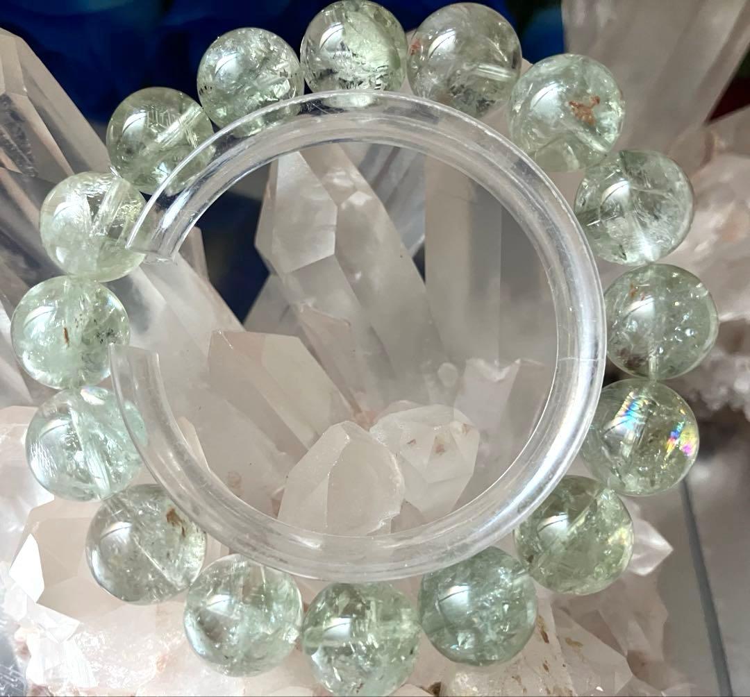 奇跡の聖なるグリーン水晶　幻の聖山カイラス　天然水晶　約13.4〜13.8ミリ