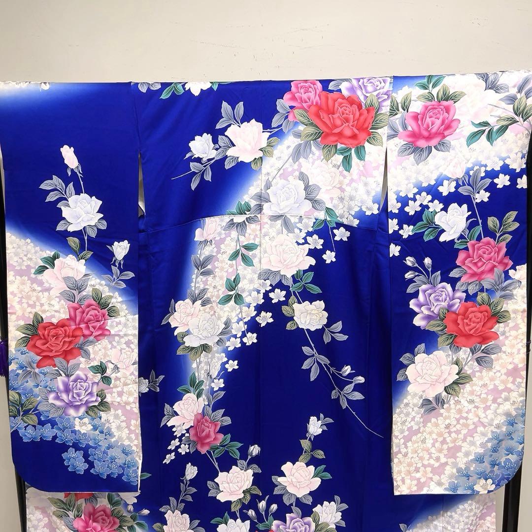 振袖　薔薇　桜　銀彩　着物　081tz