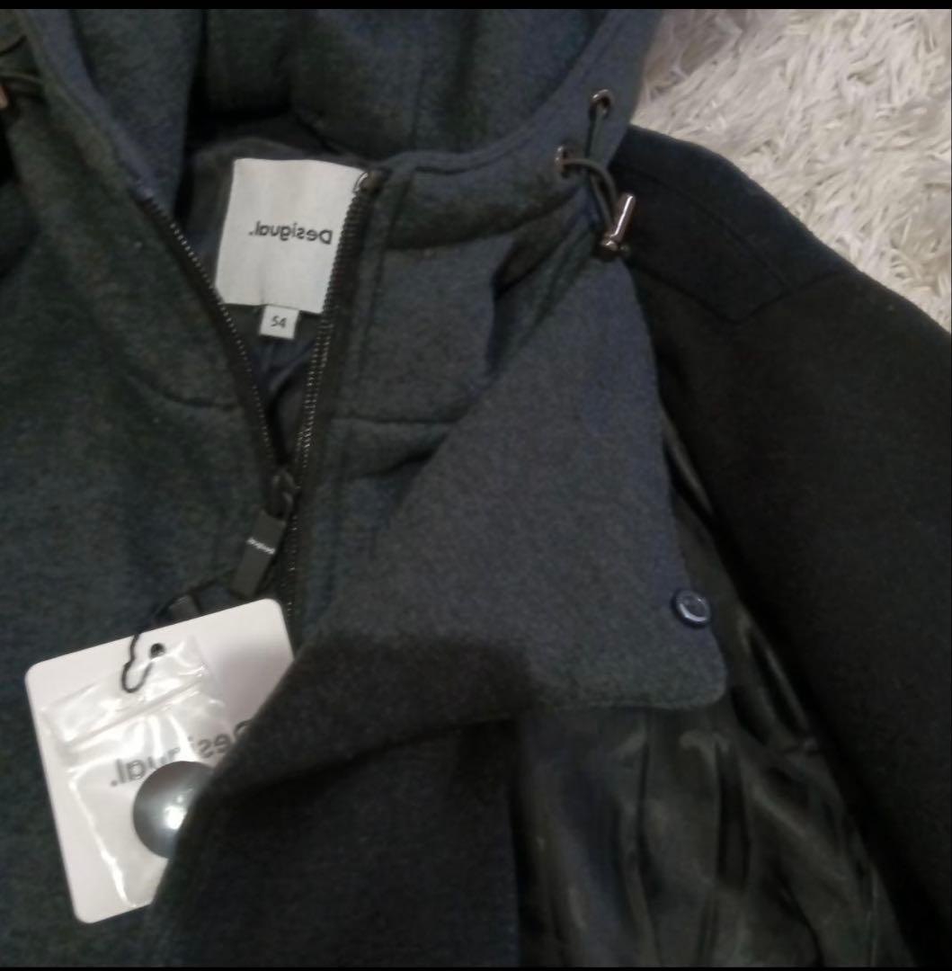 新品　デシグアル 2way ウールブレンド 切替 チェスターコート 54