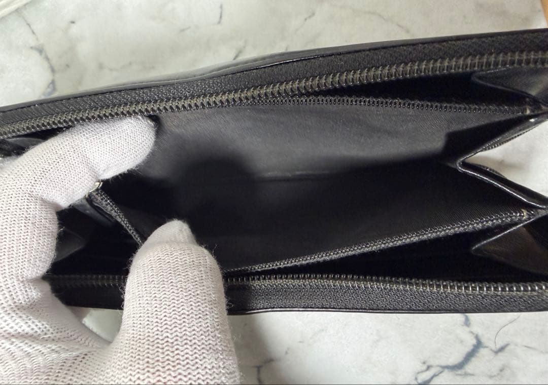 値下げ中 CHANEL カメリアモチーフ ラムスキン ラウンドファスナー 長財布