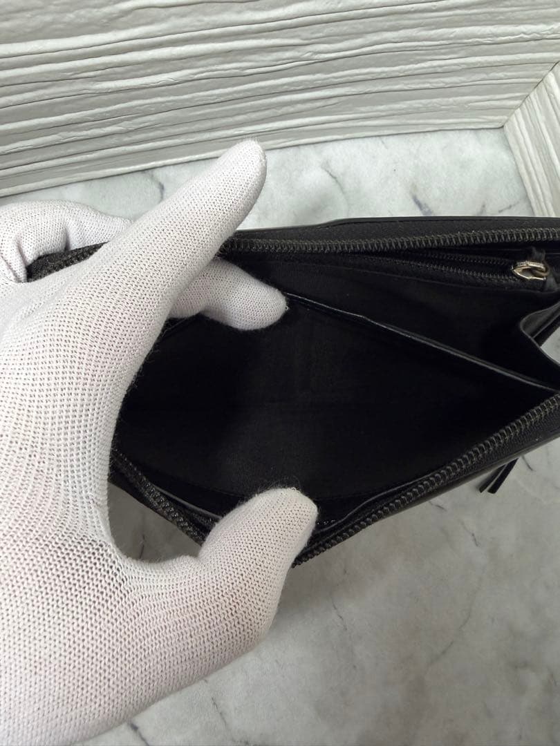 値下げ中 CHANEL カメリアモチーフ ラムスキン ラウンドファスナー 長財布