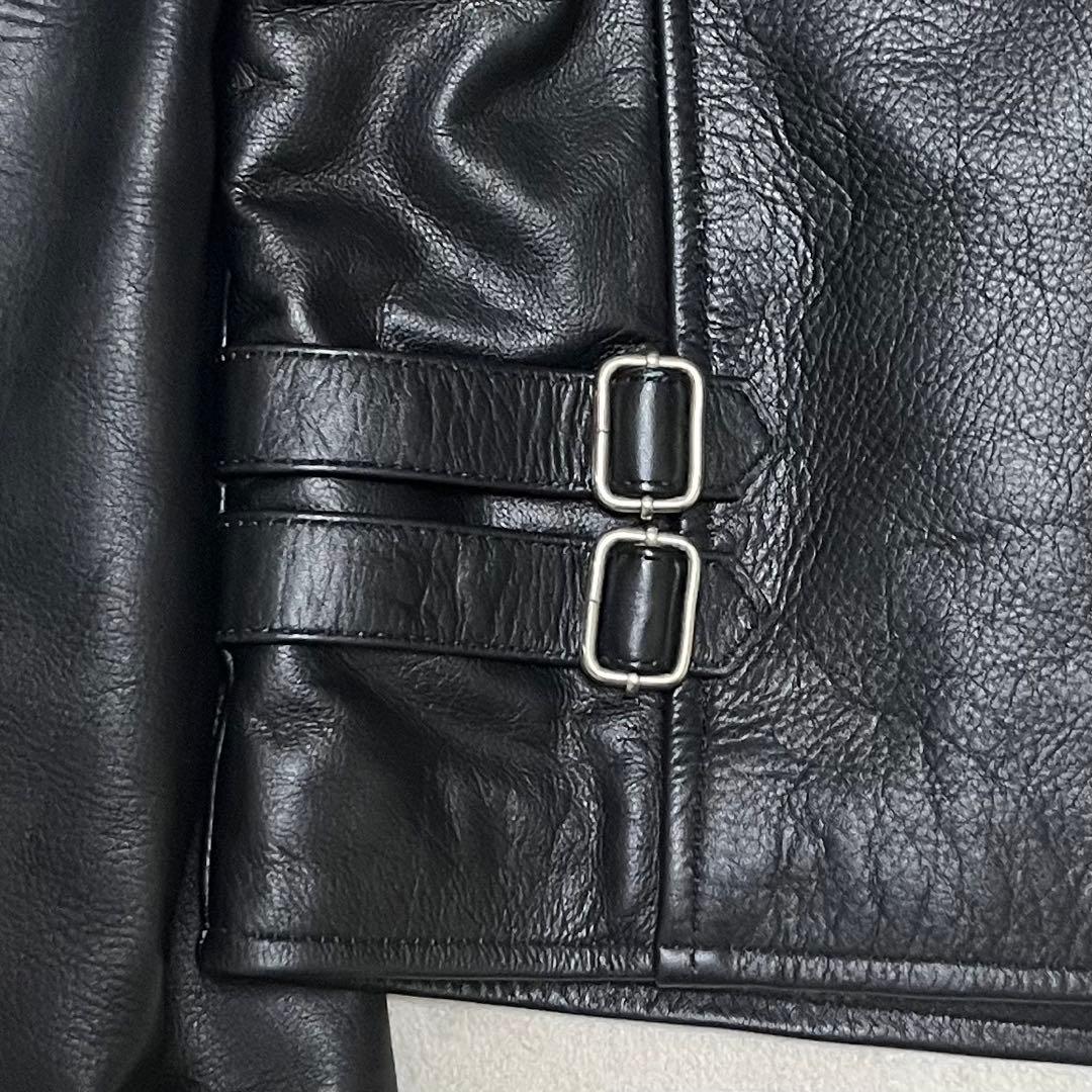 ホーンワークス　シングル　ライダース　ジャケット　ブラック　レザー　XL
