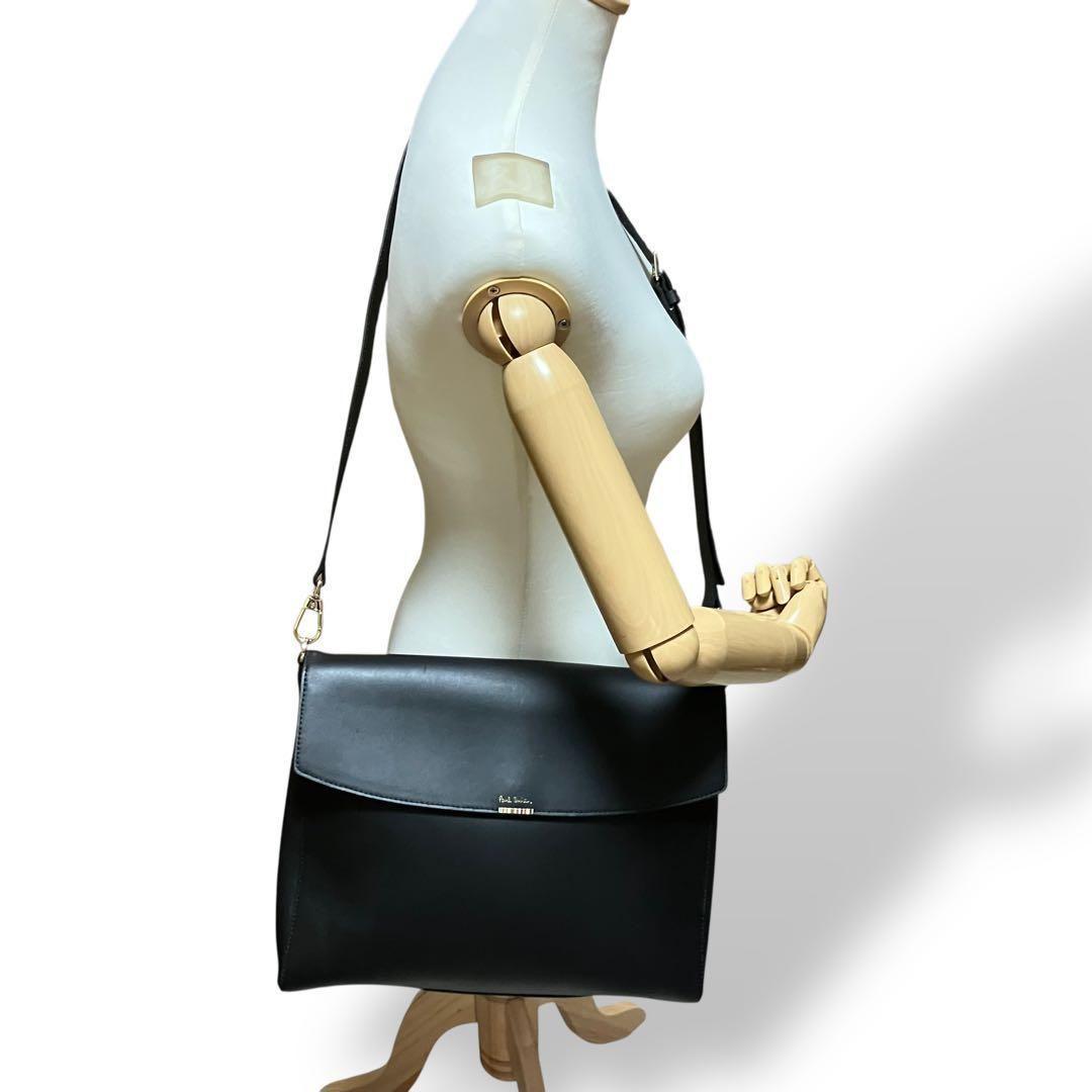 美品 2190 PaulSmith ショルダーバッグ レザー マルチストライプ