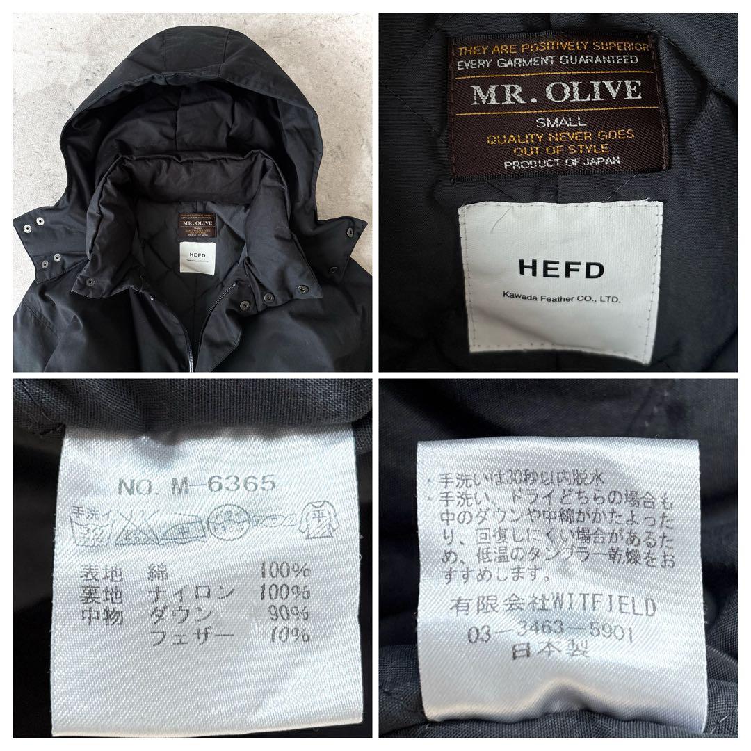 美品 ミスターオリーブ 日本製 河田ダウン ダウンモッズコート 黒MrOlive