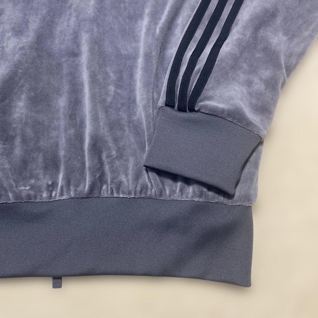 adidas トラックトップ　グレー　L ユニセックス　アディダス　ベロア