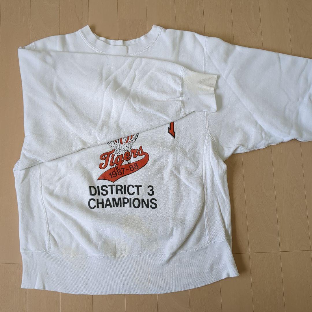 た*つ様 【80s トリコタグ】希少ホワイト×両面6段ラバープリント リバースウ