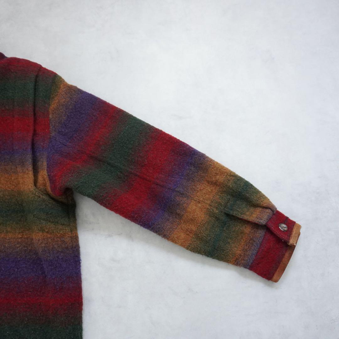 【80s】EddieBauerエディーバウアー ウールブランケットコート黒タグ