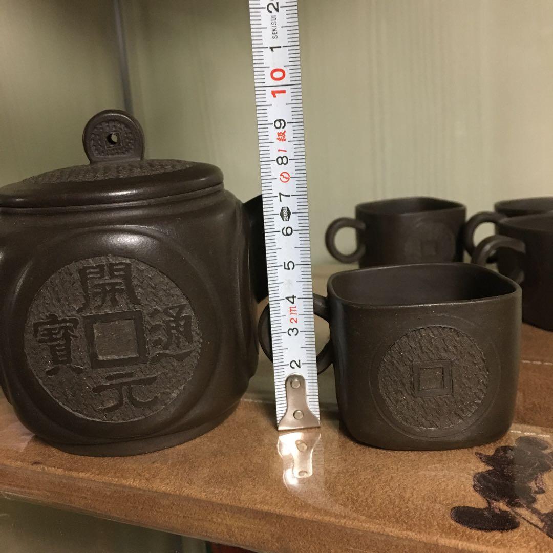中国茶器　中国宜興　紫砂　朱泥　急須　茶壺　湯呑　菓子皿　骨董品　コレクション