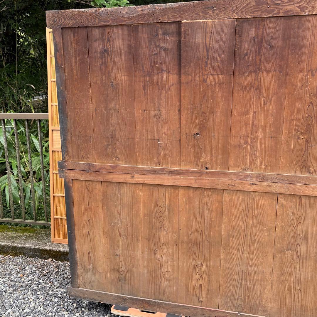 送料無料 明治時代 近江水屋箪笥 一間膳棚 近江箪笥 二段重ね 時代家具 和家具