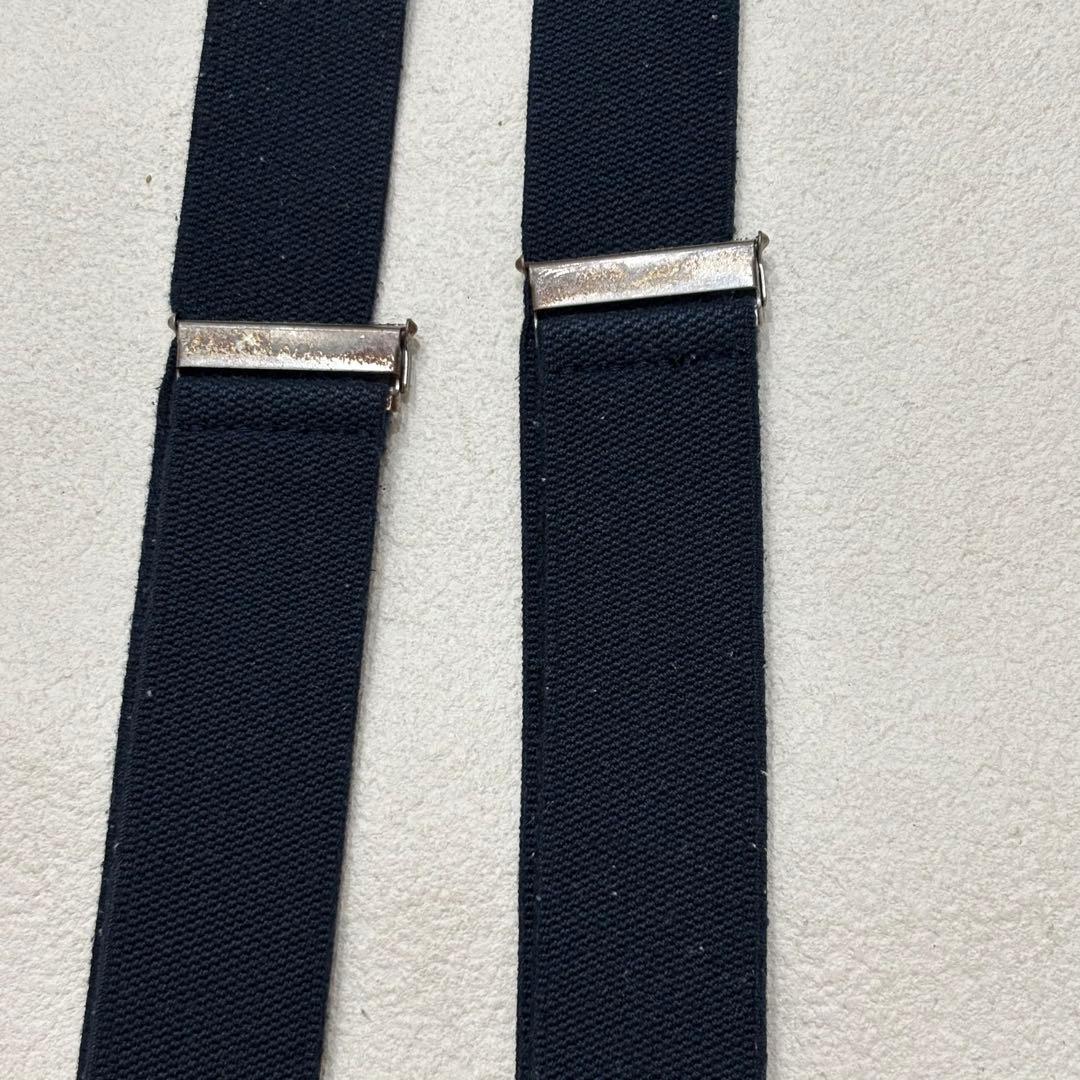 NIGEL CABOURN サスペンダー ネイビー ナイジェルケーボン レザー