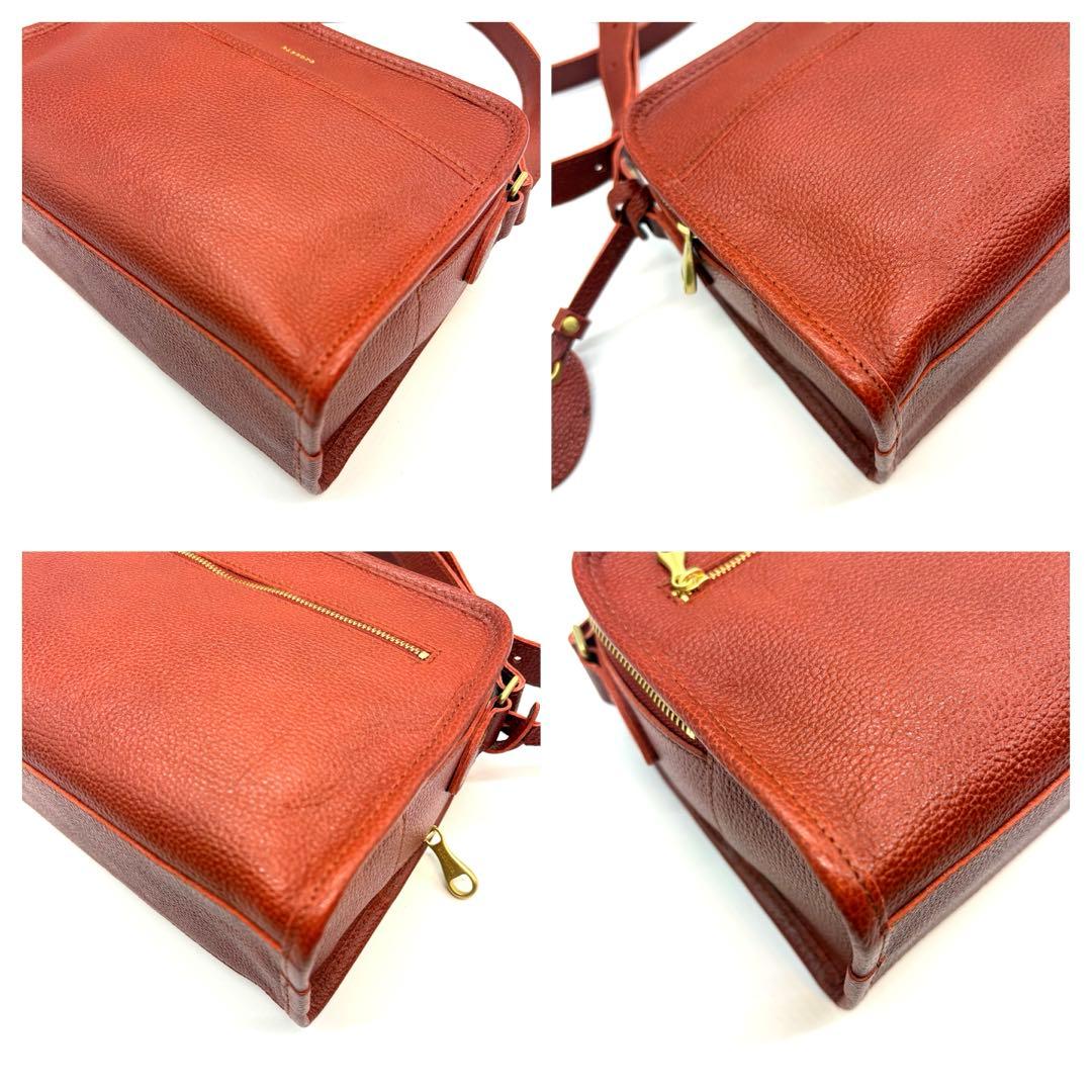 未使用 キソラ ショルダーバッグ本革クオドロ kissora 牛革 日本製レザー