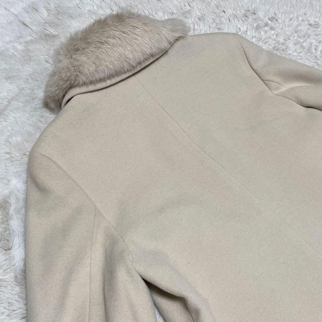 美品 23区 ロングコート アンゴラ混 ファー 大きいサイズ 3XL 46 www