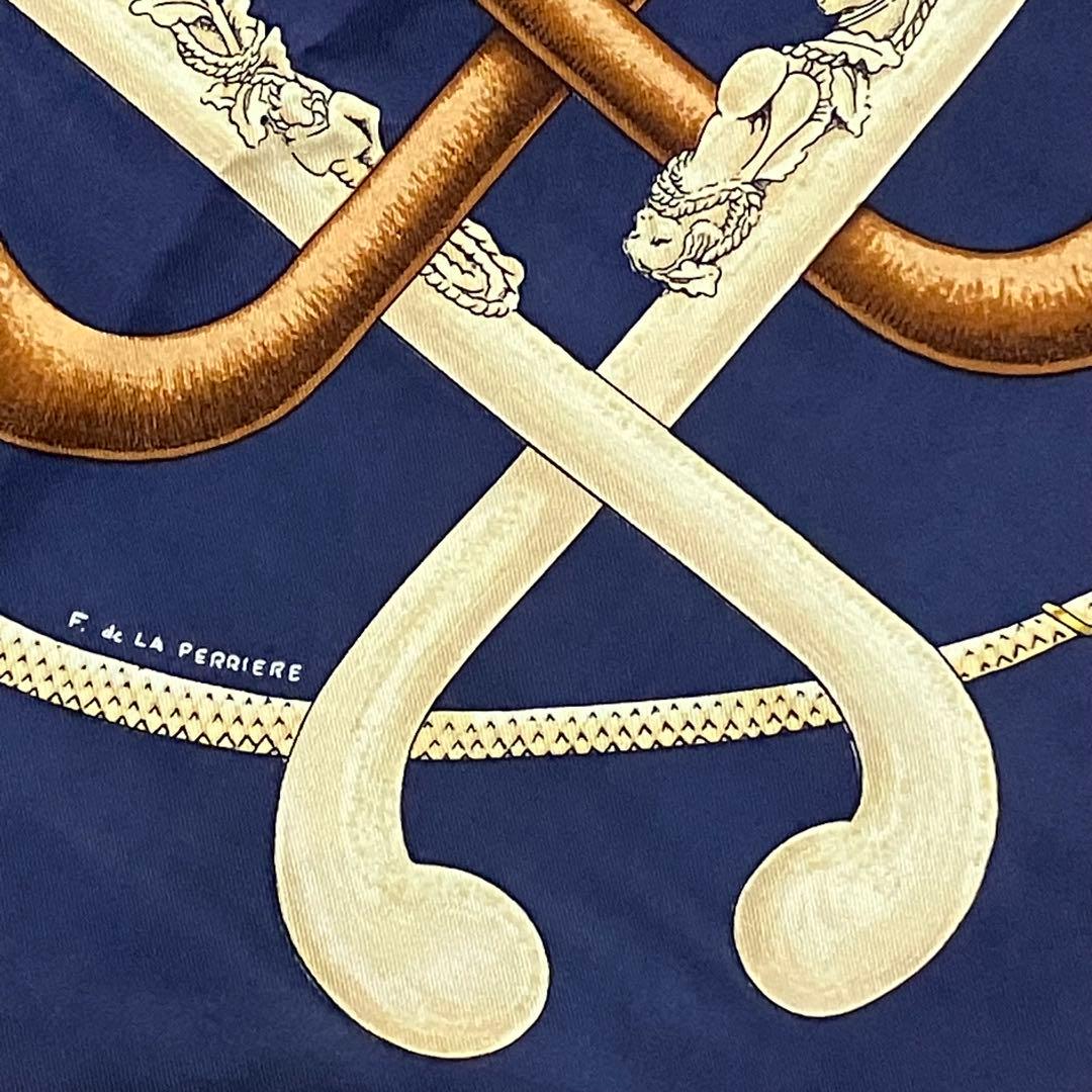 エルメス スカーフ カレ90 CANNES&POMMEAUX ステッキ柄