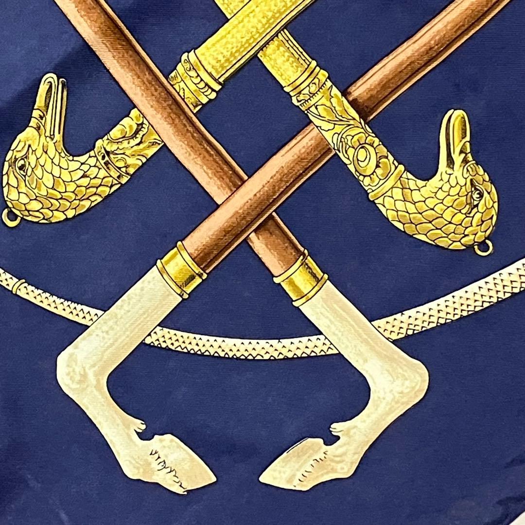 エルメス スカーフ カレ90 CANNES&POMMEAUX ステッキ柄