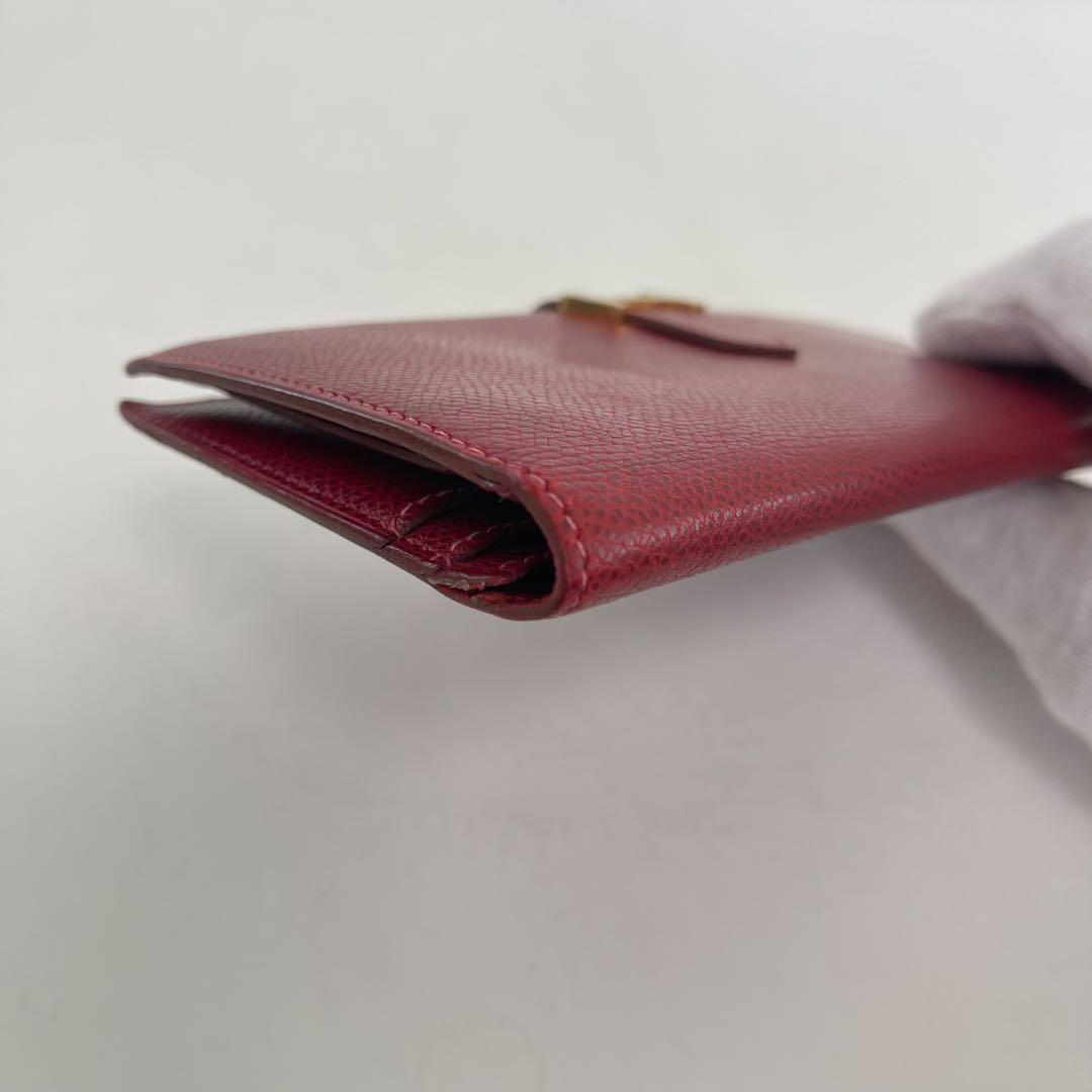 HERMES エルメス ベアンスフレ 長財布 F刻印 二つ折り レッド 赤