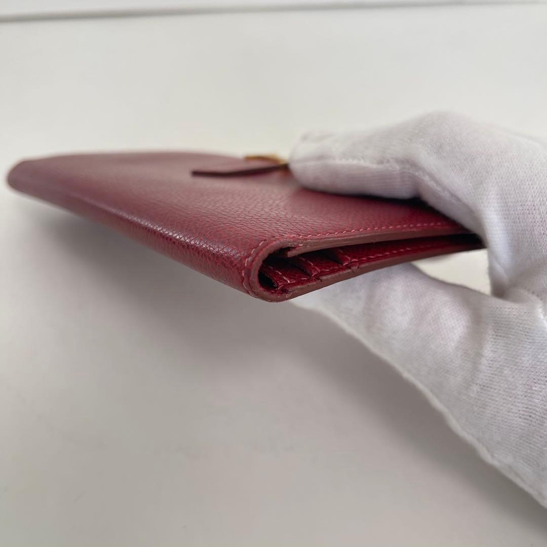 HERMES エルメス ベアンスフレ 長財布 F刻印 二つ折り レッド 赤