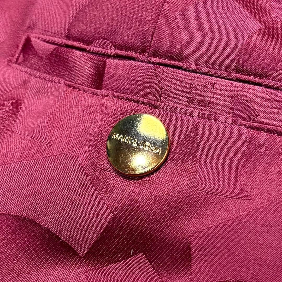 【希少】 MARK&LONA ストレッチスカート ロゴ 総柄 スカル 赤 M