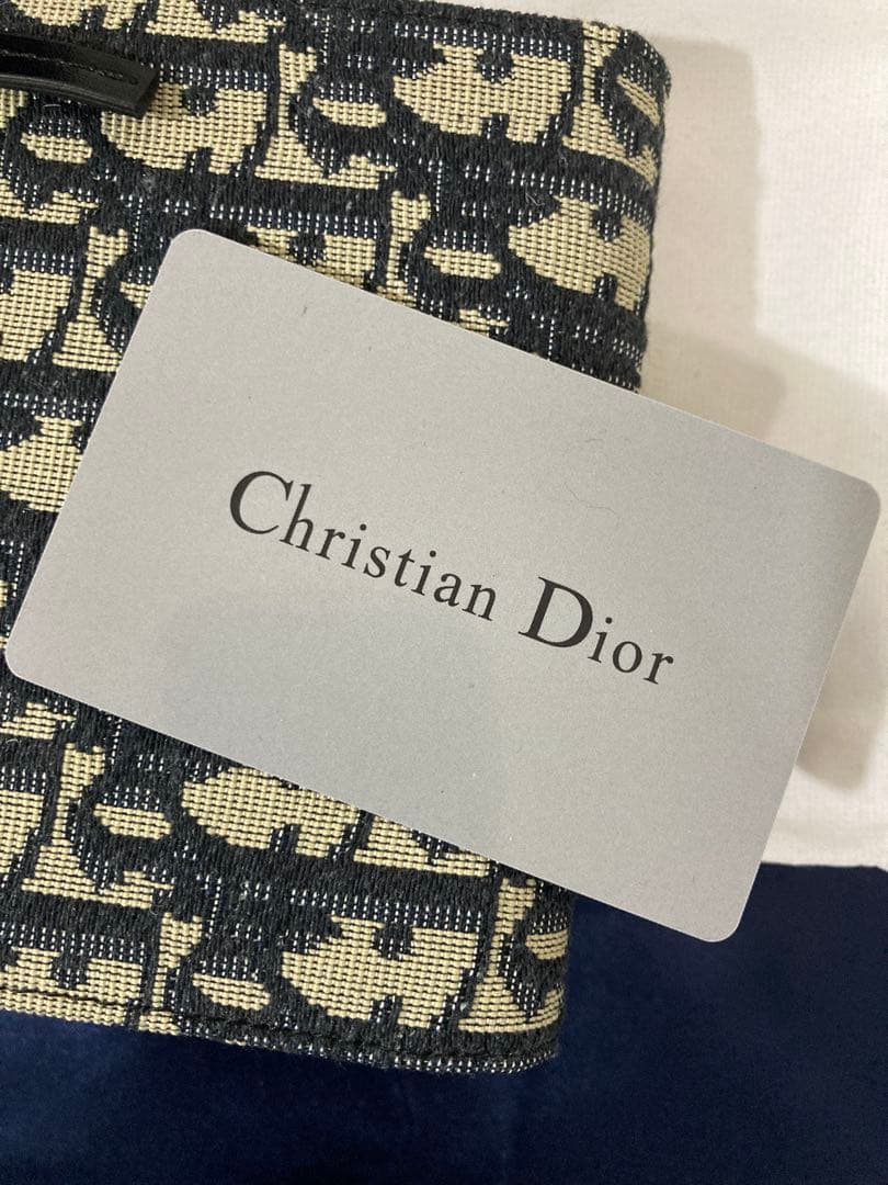 極美品箱付き/DIOR /ミニバイフォールドウォレット オブリークジャガード
