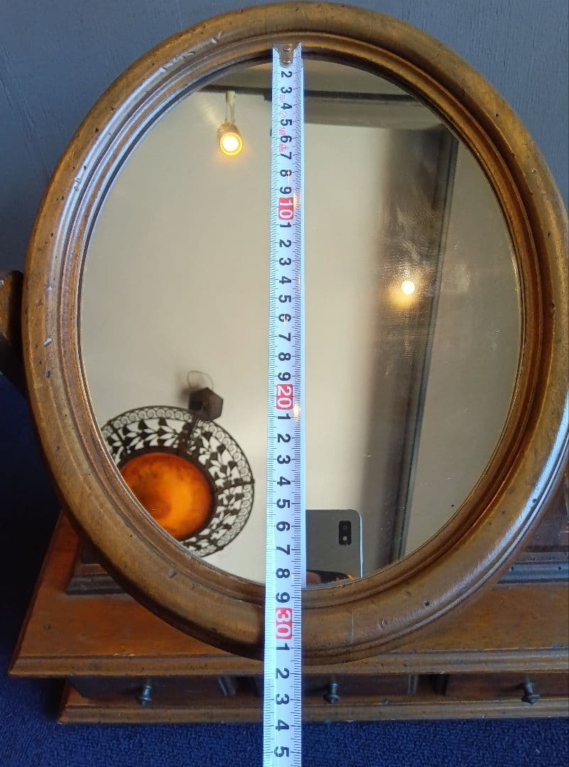 木製オーバル型ドレッサー・鏡台　レトロ　ヴィンテージ