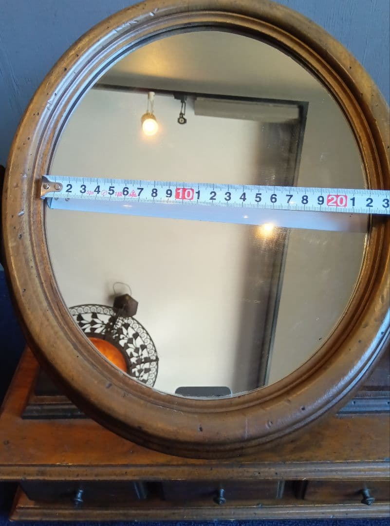木製オーバル型ドレッサー・鏡台　レトロ　ヴィンテージ