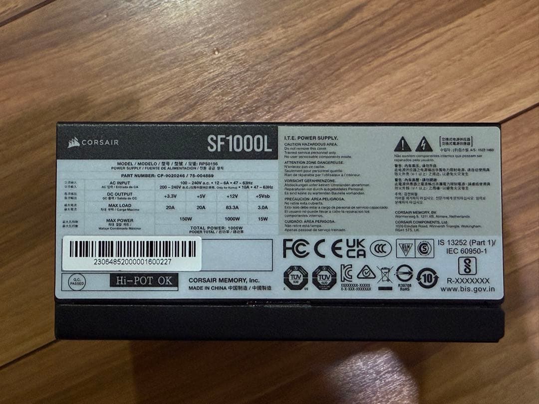 Corsair SF1000L 電源ユニット