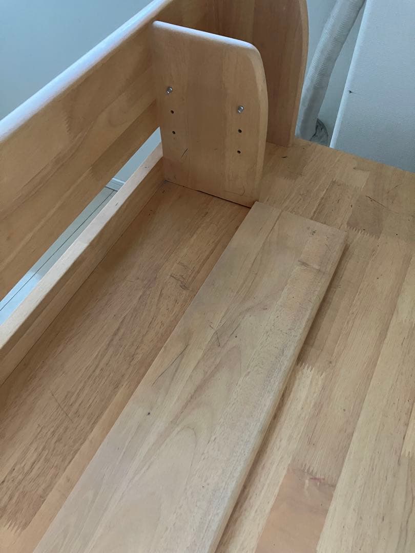 ナチュラルウッドデスク 上棚付き