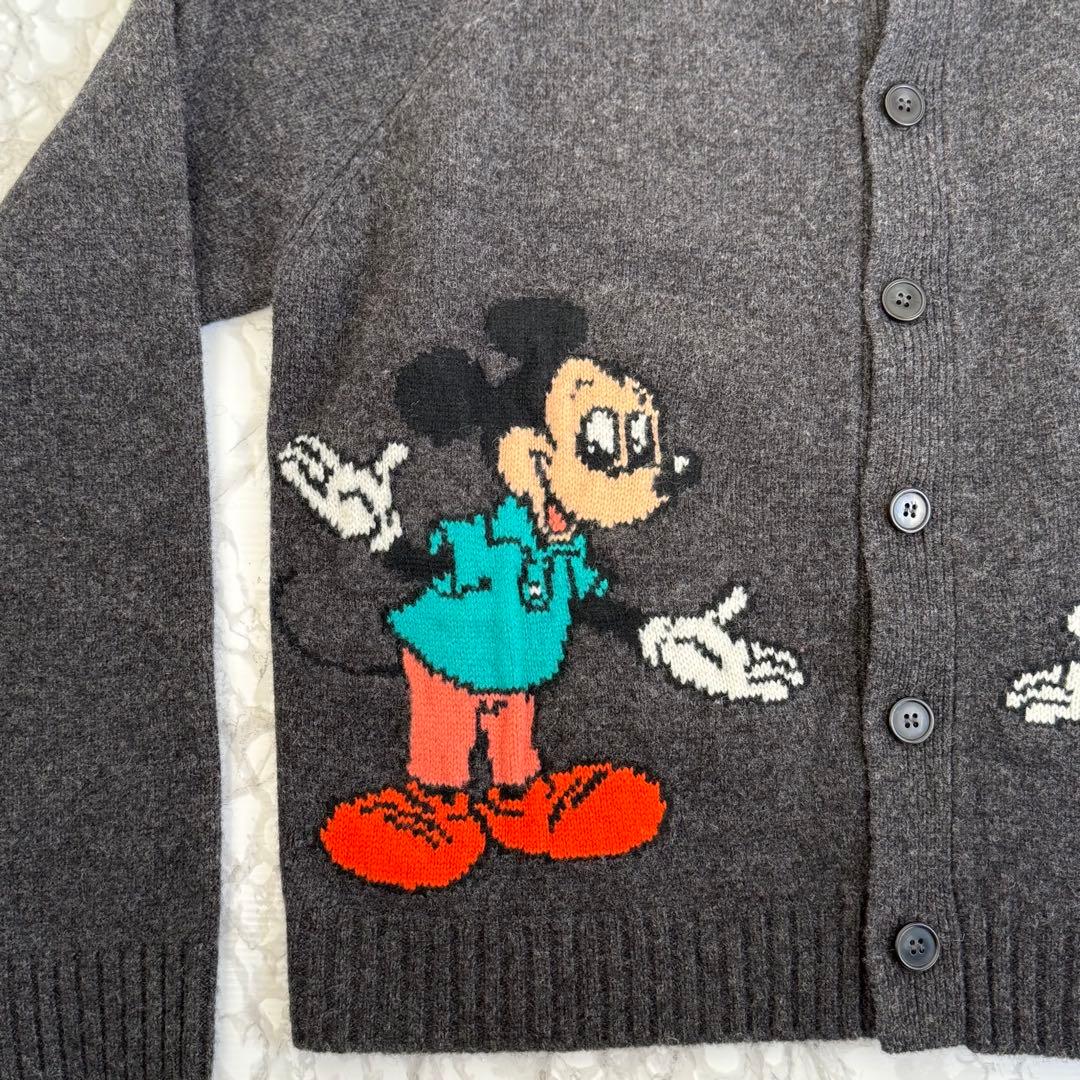 ミッキーマウス カーディガン ダークグレー　Lサイズ