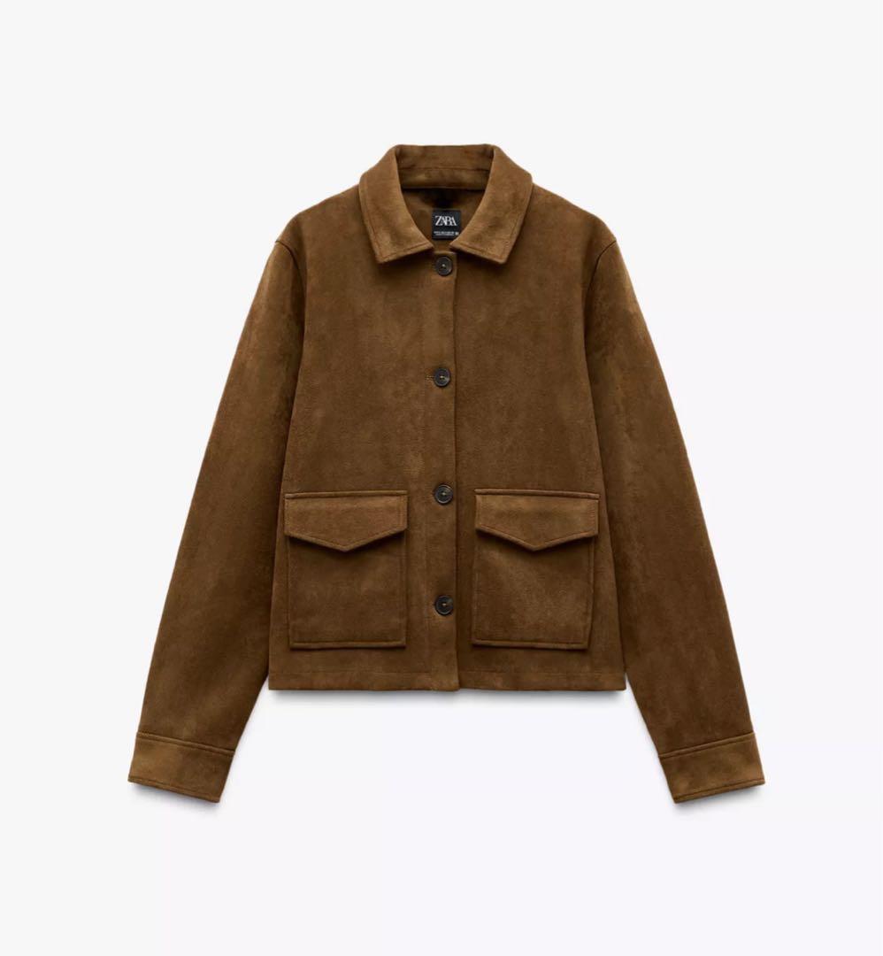 ZARA ザラ フェイクスエードジャケット XL - メルカリ