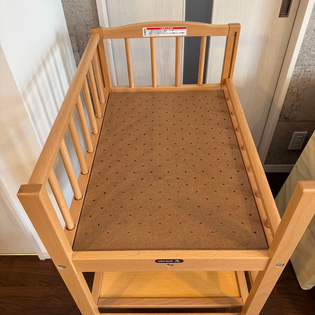 サワベビー おむつ替え台　ビニールレザーマット付 ナチュラル　澤田工業