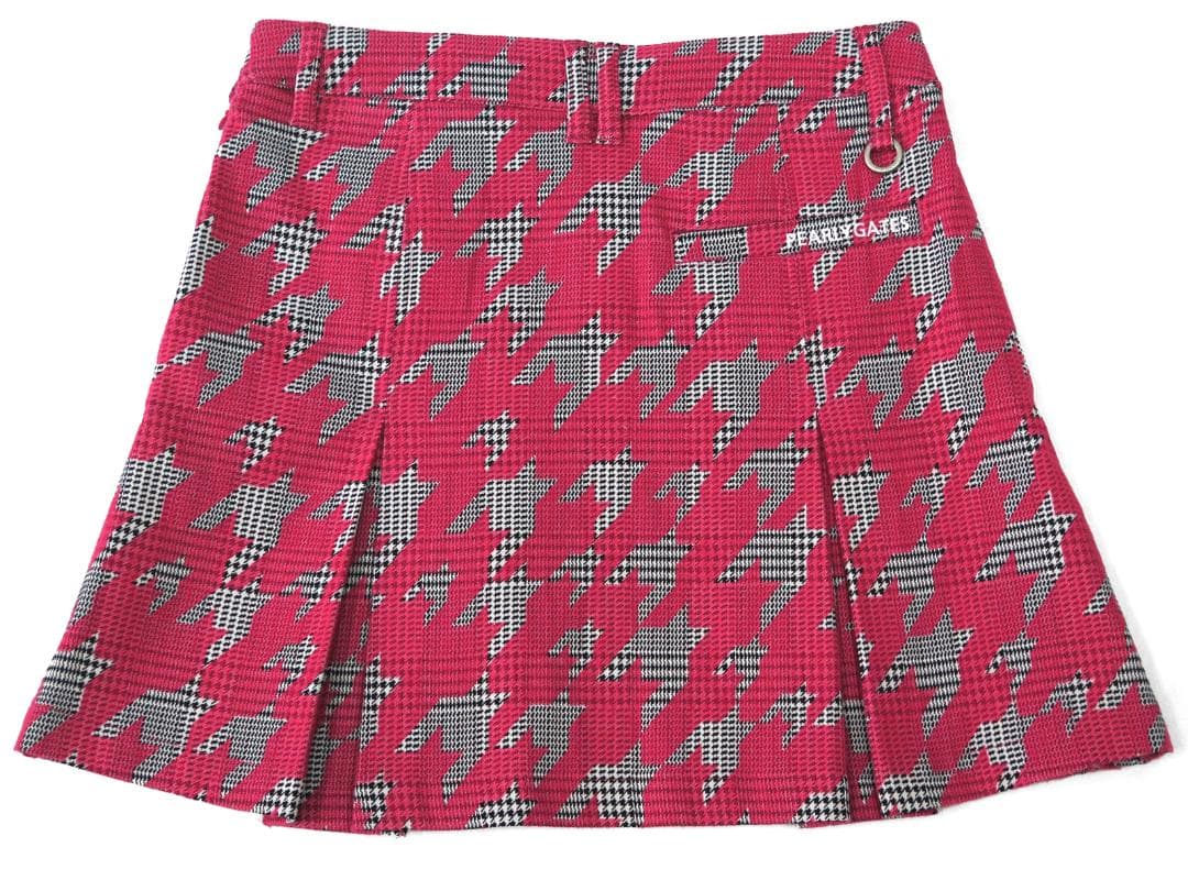 新品●パーリーゲイツ●グレンチェック千鳥ジャガード 起毛　ストレッチスカート　M