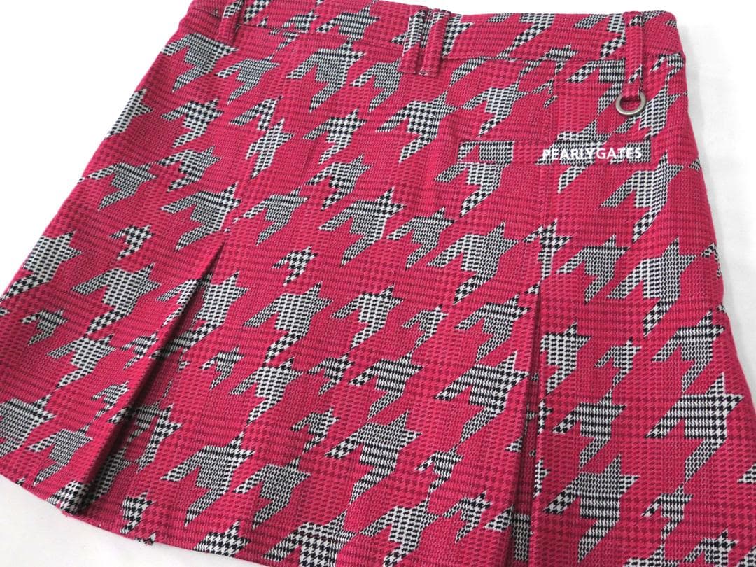 新品●パーリーゲイツ●グレンチェック千鳥ジャガード 起毛　ストレッチスカート　M