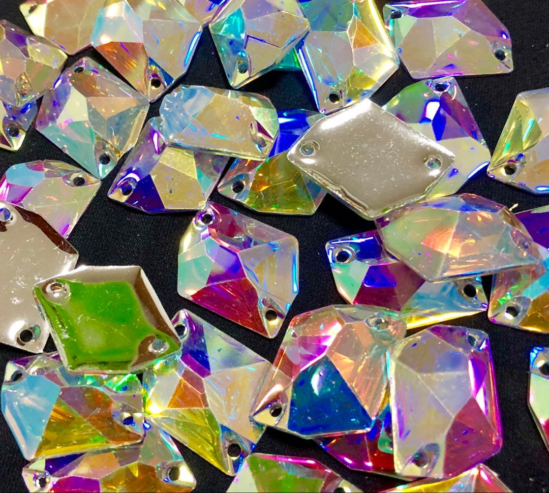 アクリル製 ラインストーン クリスタルABひし型 社交ダンス バレエ キラキラ