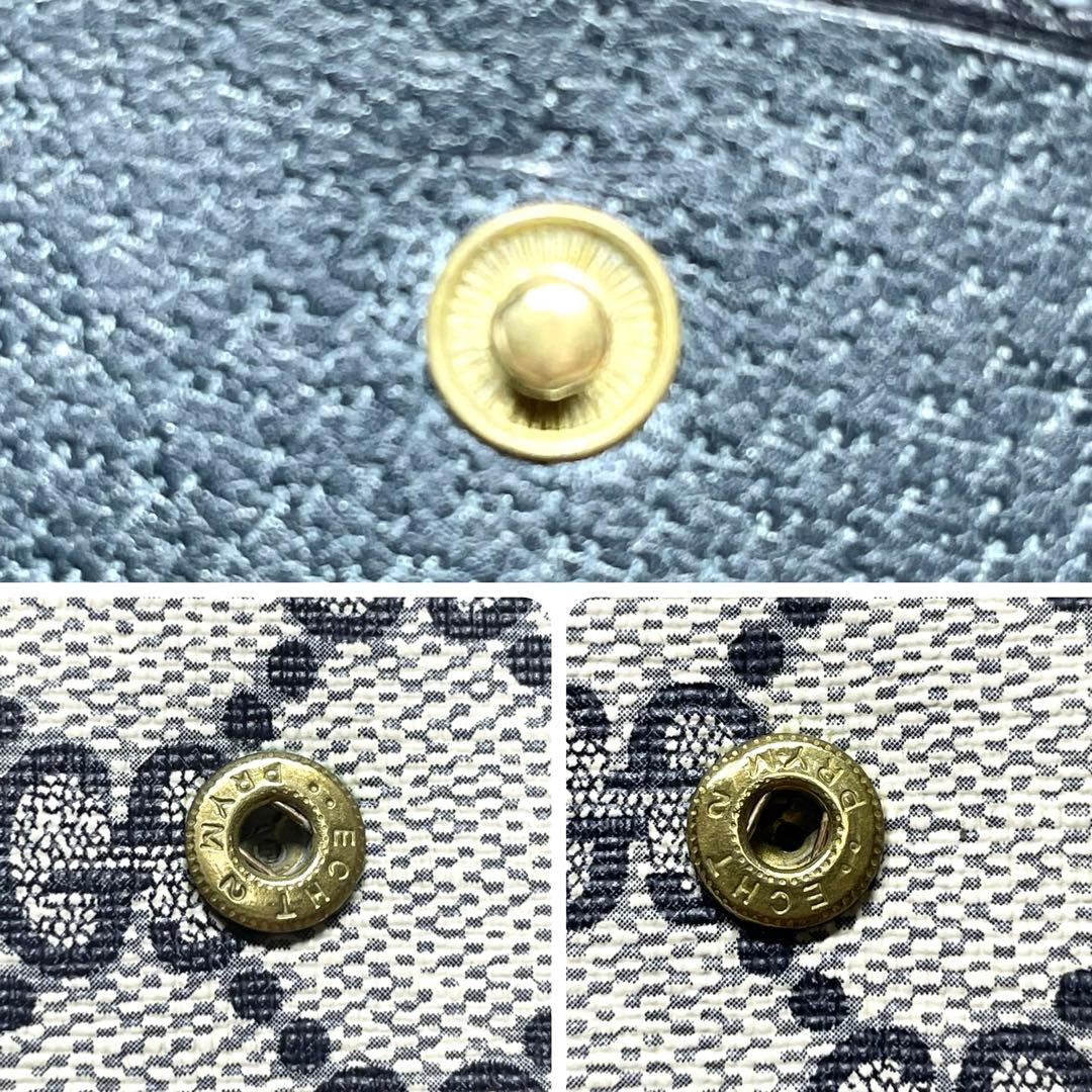 良品✨GUCCI オールドグッチ GGスプリーム 長財布 Wホック ネイビー